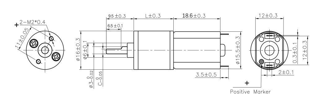 Motor dimension drawing
