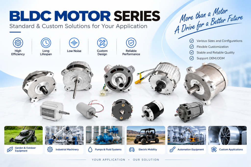 BLDC motor series for custom motor solutions and industrial applications