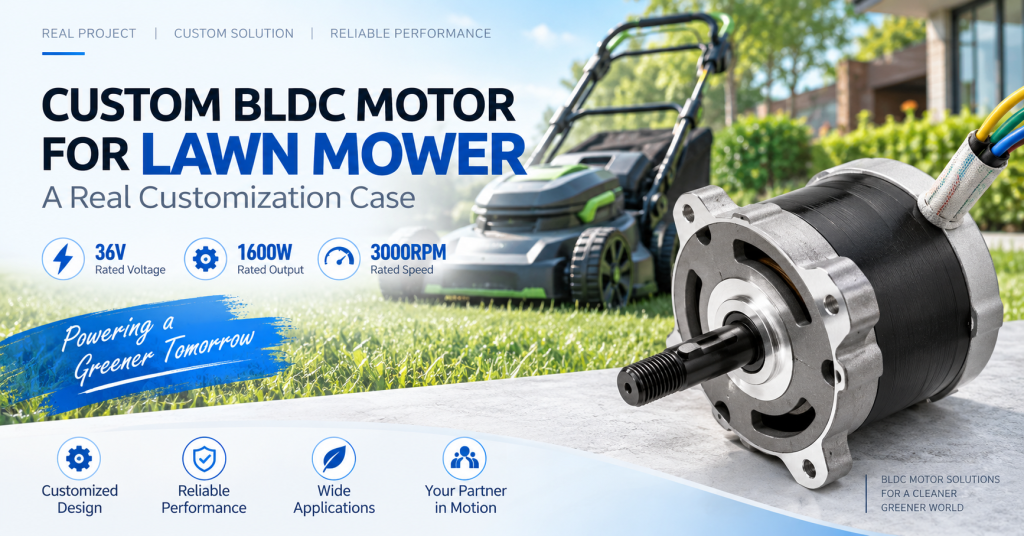 Custom 36V 1600W BLDC motor for lawn mower