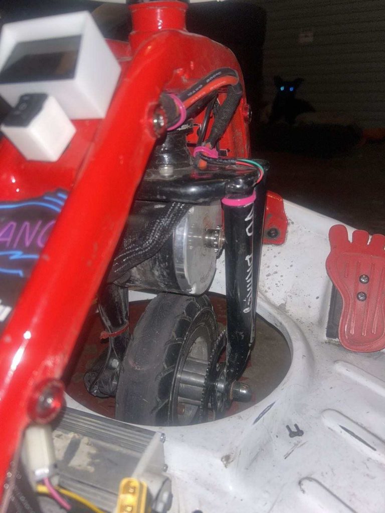 Original BLDC motor installation in an electric go-kart