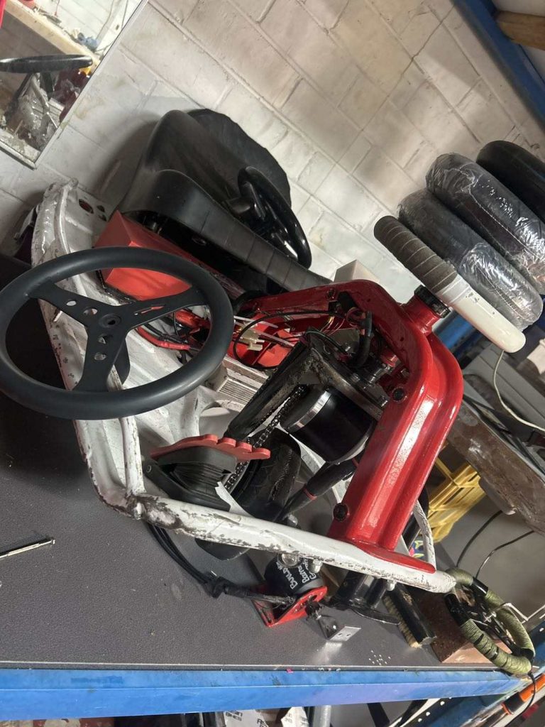 Original BLDC motor installation in an electric go-kart