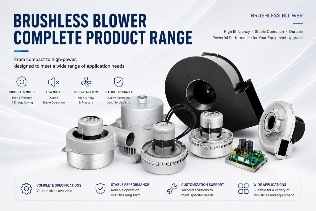 BLDC blower complete range from compact to high-power centrifugal blowers